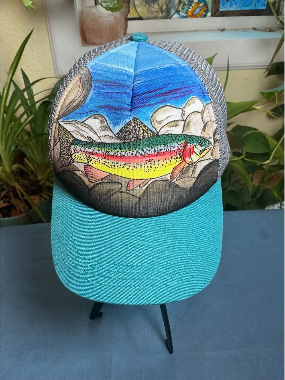 Sunday Afternoons Kids Artist Series Rainbow Trout Trucker Hat Annie Lacy M/L